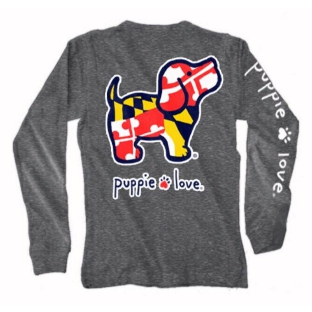 Puppie Love Dog Maryland Pup Long Sleeve T-Shirt Sweatshirt - NEW Fast Ship